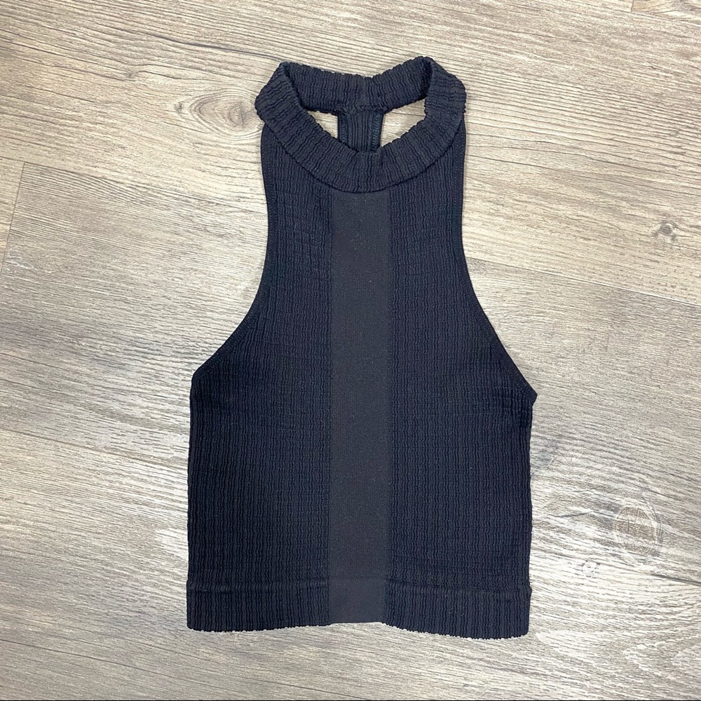 Intimately Free People Black Ribbed Bralette Crop Top Sports Bra Size XS/S